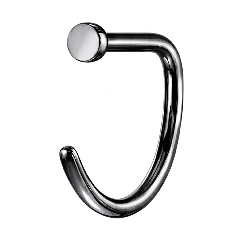 Black Titanium Flat Nose Curve Ring | UrbanBodyJewelry.com