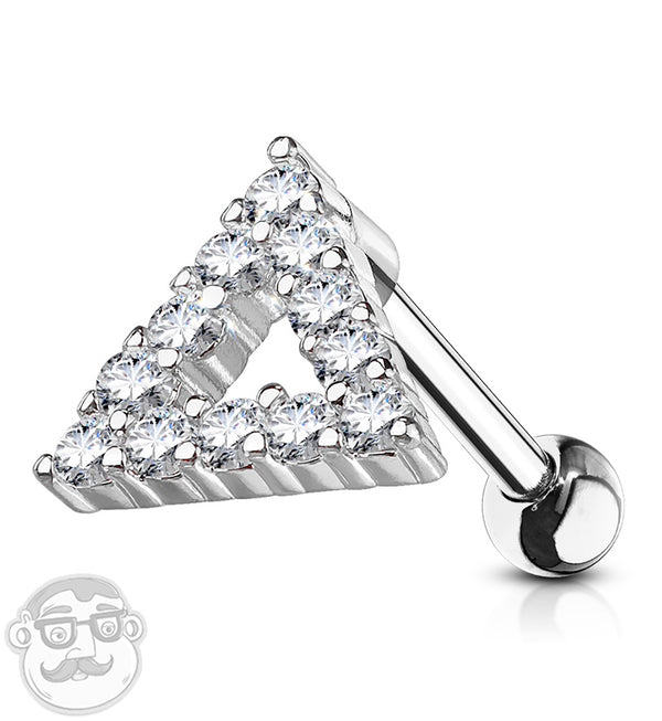 16G Triangle CZ Cartilage Barbell