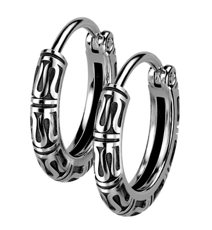 Stainless steel hinged hoop earrings store