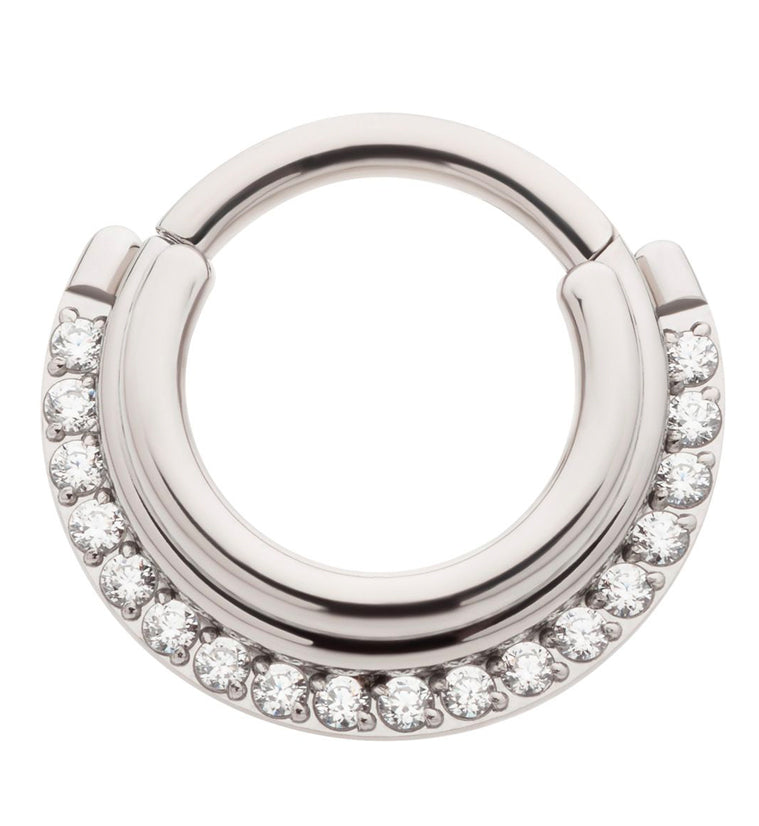 Triple Stacked CZ Titanium Hinged Segment Ring