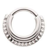 Triple Stacked Polyhedra Titanium Hinged Segment Ring