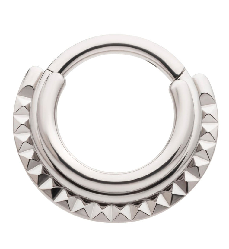 Triple Stacked Polyhedra Titanium Hinged Segment Ring