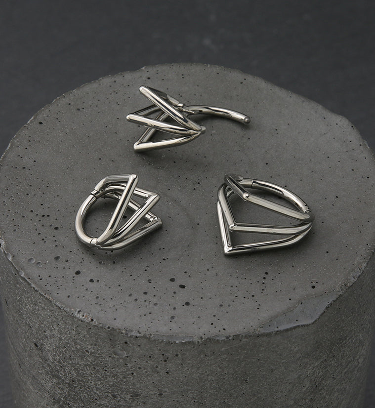 Triple V Titanium Hinged Segment Ring