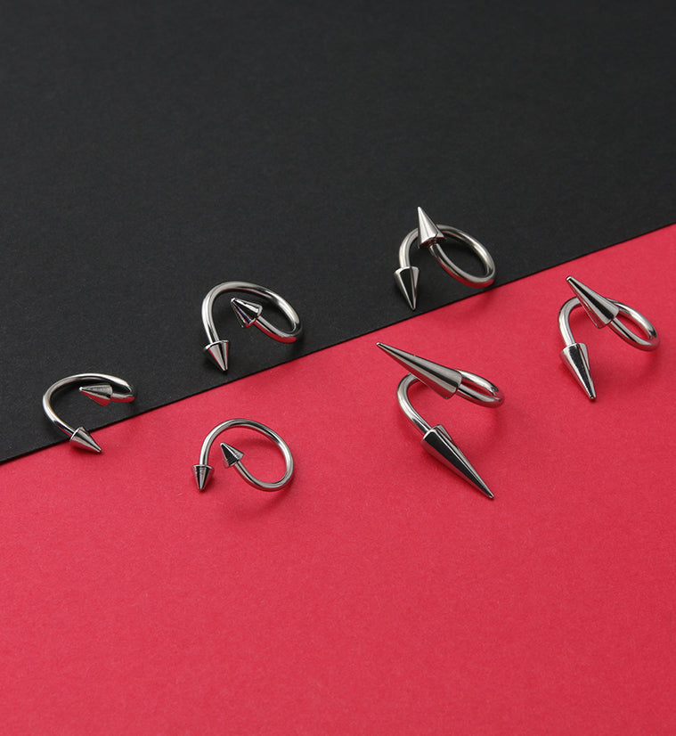 Twisted Spike Stainless Steel Barbell | UrbanBodyJewelry.com