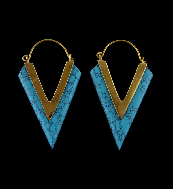 18G Velo Turquoise Howlite Stone Hangers / Earrings