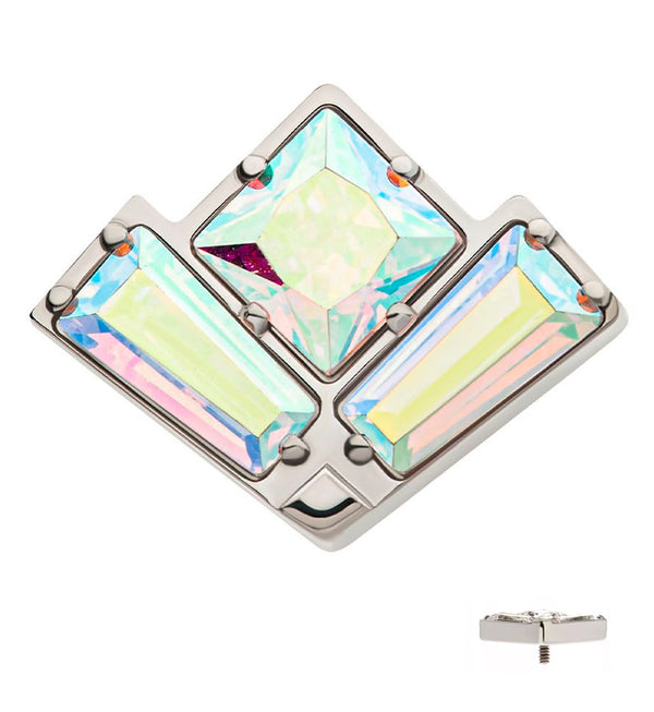 Vertex Rainbow Aurora CZ Internally Threaded Titanium Top