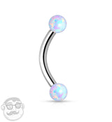 16G White Opalite Internally Threaded Curved Barbell