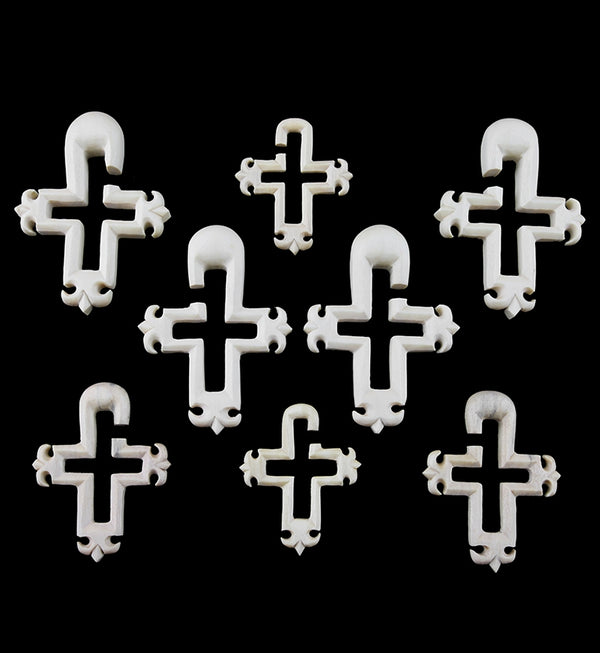 Fleur De Lis Cross Crocodile Wooden Hangers