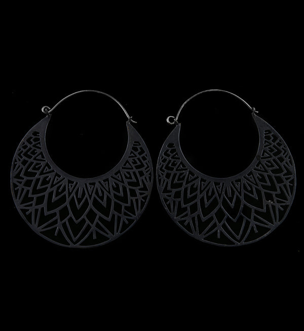 18G Yantra Black Brass Earrings