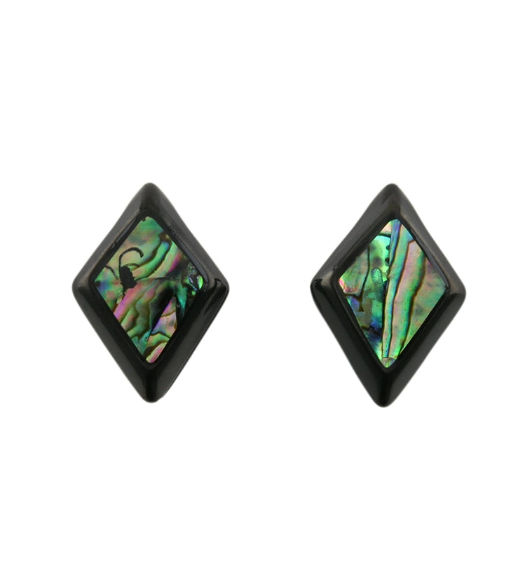 Black PVD Zircon Abalone Shell Ear Weights